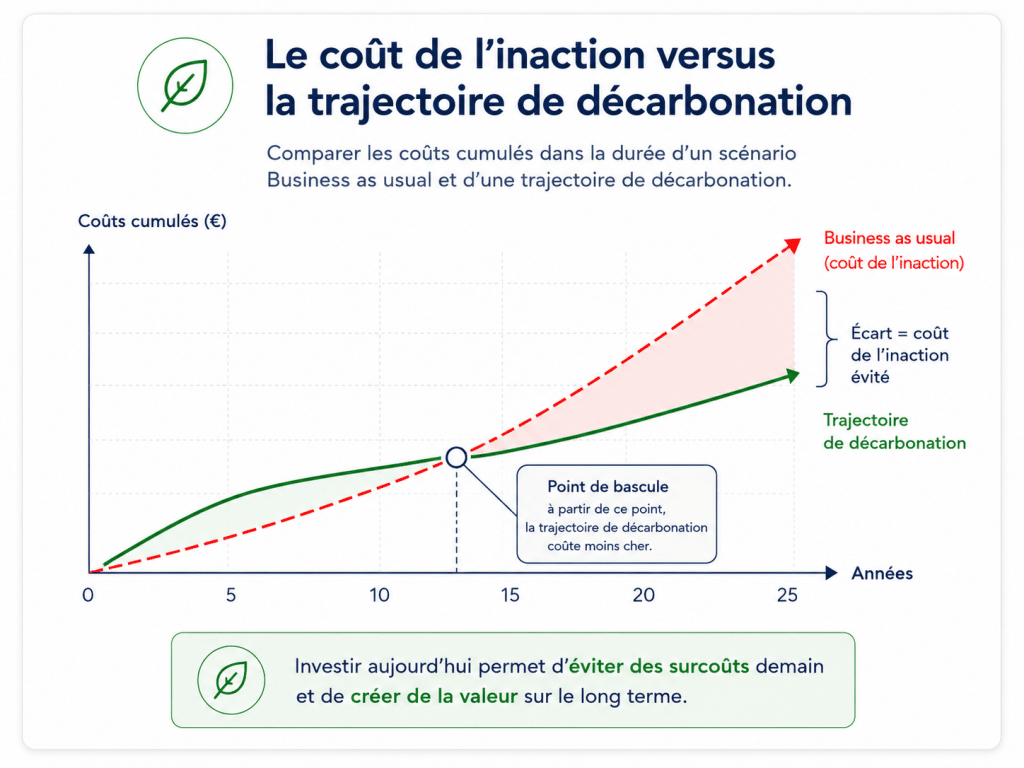 coût de l’inaction comparé au ROI de la décarbonation immobilière.